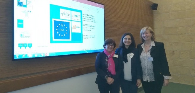 Christine Marchal, Anne De Brito, Catherine Frérot lors de la conférence internationale FINE