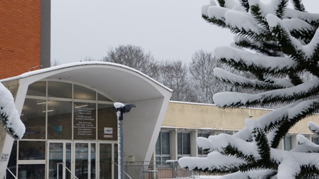 Entrée de l'Ifits sous la neige