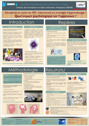 Poster scientifique : "Simulation en santé en IFSI : instrument ou stratégie d'apprentissage ? Quel impact psychologique pour l'apprenant ?"